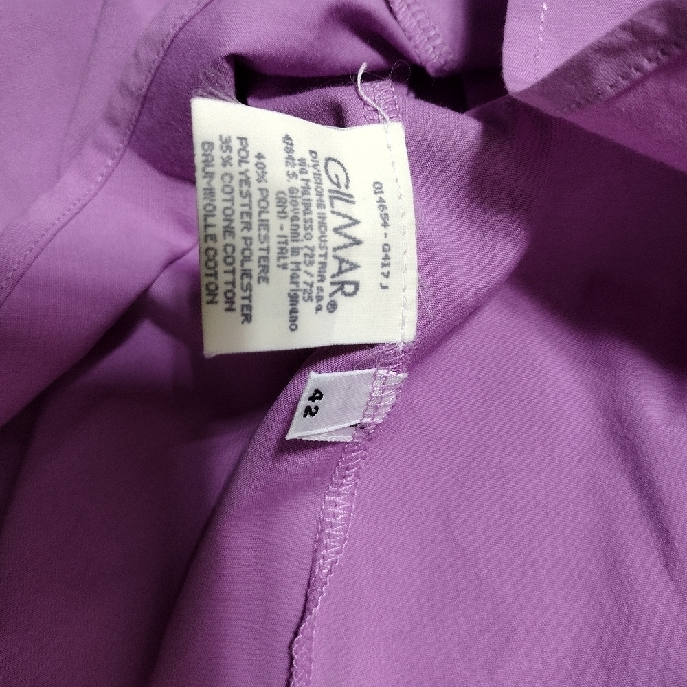 ICEBERG JEANS Women's Button Down Shirt Size 42 Purple Check Measurements - Picture 7 of 10